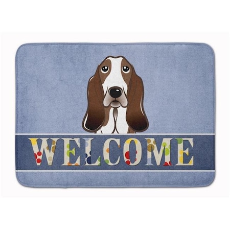 Carolines Treasures Carolines Treasures BB1429RUG Basset Hound Welcome Machine Washable Memory Foam Mat BB1429RUG